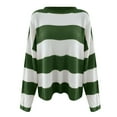 thumbnail image 5 of Harpily Clearance Women's Sweaters Women's Crew Neck Long Sleeved Striped Sweater With Flared Sleeves, 5 of 6