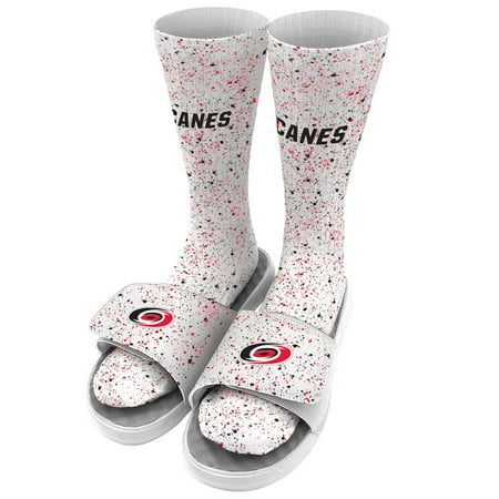

Men s ISlide White Carolina Hurricanes Speckle Socks & Slide Sandals Bundle