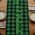 thumbnail image 5 of Table Runners 72 Inches Long Dress Scarves, St. Patrick's Day Farmhouse Kitchen Table Runner, Coffee Tablerunners, Green Clovers Coin Buffalo Plaid 18x72 Inch, 5 of 9