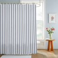 thumbnail image 4 of Shower Curtains for Bathroom, Navy Blue Striped Waterproof Fabric Shower Curtain, Navy Blue White Stripes Farmhouse Decorative Bathroom Curtain for Bathtub, 36"x72", No Hooks Included, 4 of 9