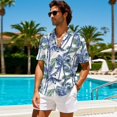 thumbnail image 5 of KUIFORTI Matching Couple Outfits Washable His and Hers Summer Outfits Quick-dry Hawaiian Palm Tree Suitable for Everyday Casual Wear 4-Way Stretch Soft and Comfortable, 5 of 7