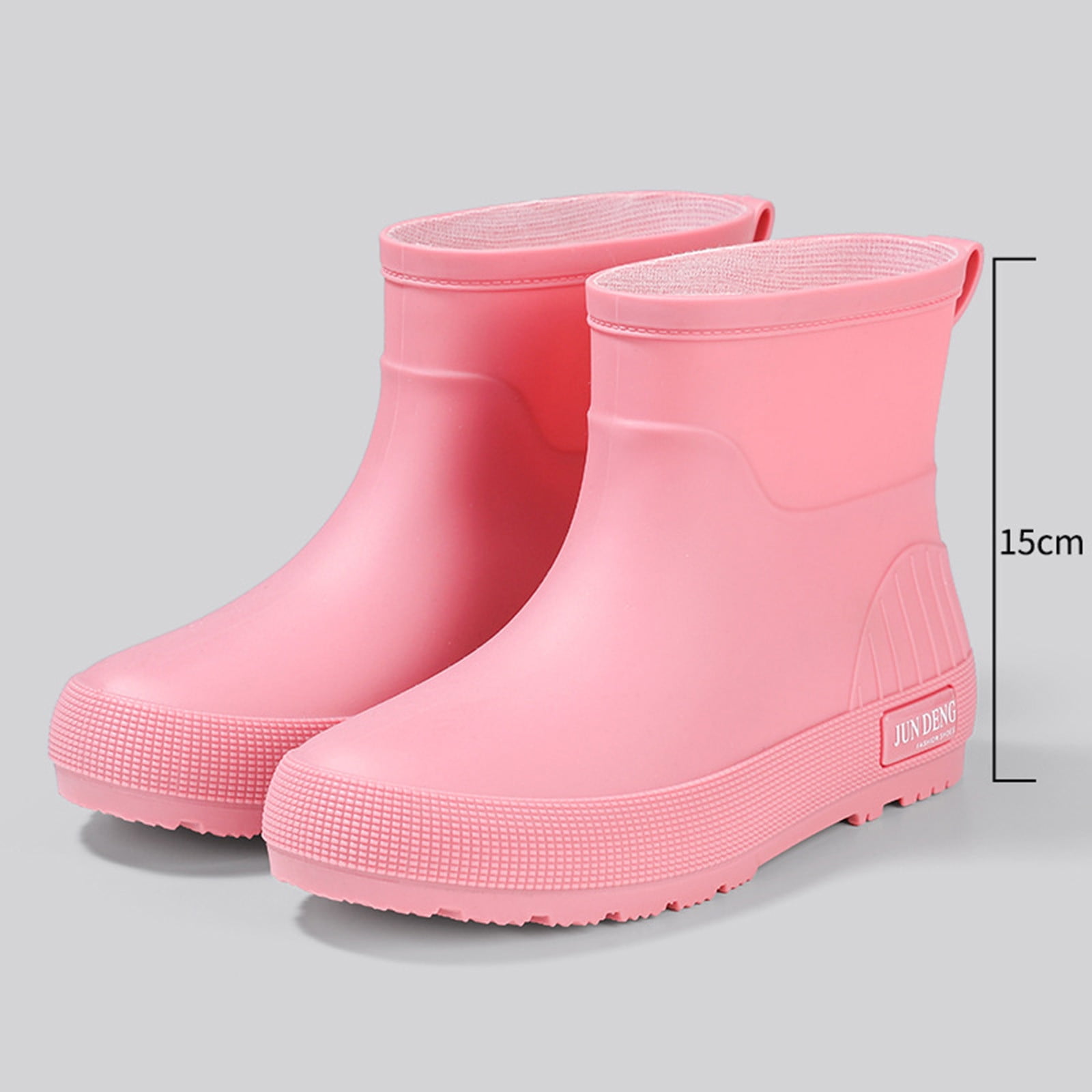 Taylonsss Women's Waterproof Rubber Rain Boots with Chunkys Heel for Fall and Winter Comfortable Height-Increasing Short Boots with Anti-Slip Sole for Outdoor Activities