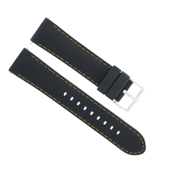 20MM RUBBER BAND STRAP FOR TISSOT PRC100 T-SPORT CHRONOGRAPH BLACK ORANGE STIT