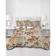 thumbnail image 3 of Mushroom Twin Size Down Alternative Comforter,Lightweight Comforter Quilt Bedding Set with Pillow Shams Pastoral Summer Botanical Watercolor Spring Floral Bed Comforter Duvet Insert 68"x86", 3 of 7