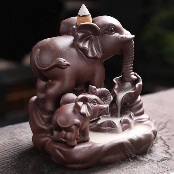 Ymiko Incense Burner,Backflow Incense Holder,Backflow Incense Burner Elephant Shape Waterfall Aromatherapy Holder Ornament Decoration
