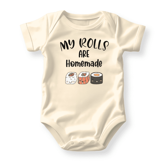 My Rolls are Homemade Sushi Shirt Premium Custom Baby Clothes Unisex Baby Announcement Gift for Mom Newborn Outfit 3-6m Natural