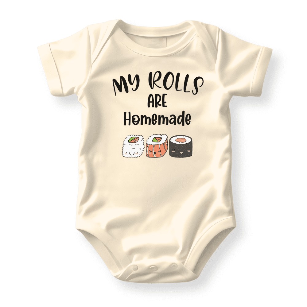 My Rolls are Homemade Sushi Shirt Premium Custom Baby Clothes Unisex Baby Announcement Gift for Mom Newborn Outfit 12m Natural