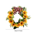 thumbnail image 3 of Bcylexb Sunflower Wreaths for Front Door, 17.7" Summer Floral Door Wreaths Outdoor Hanging Greenery Wreaths for Fence Porch Farmhouse Decor, 3 of 8