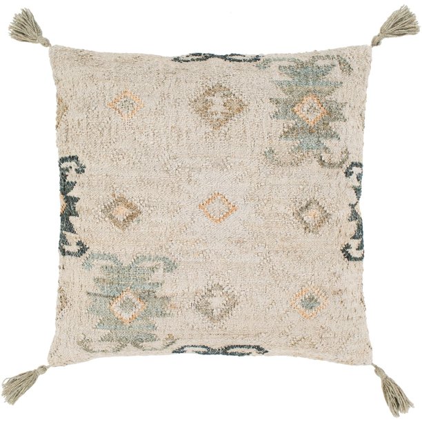 Maddox Traditional Khaki Feather Down or Poly Filled Throw Pillow 30