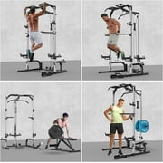 Lmdex Power Cage Power Rack with LAT Pulldown Workout Cage Dip Handles Cable Pulley SystemSquat Rack for Home Gym
