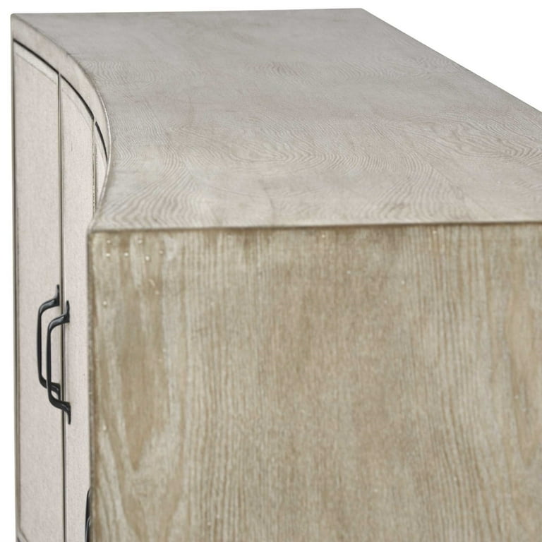 Light Brown Solid Wood Sideboard With 4 Fabric Covered Cabinet Doors Light Brown Solid Wood Sideboard With 4 Fabric Covered Cabinet Doors