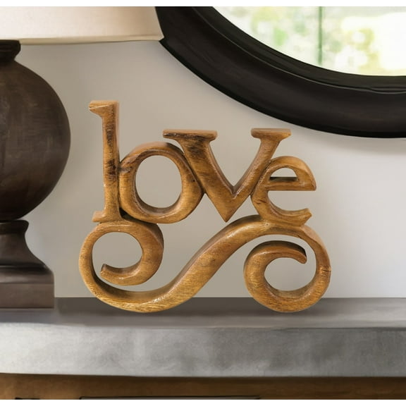 Decozen Home Decor Gifts for Mom – Wooden Love Letters Sculpture, Acacia Wood Figurine, Mother’s Day Gift Ideas, Mom Birthday Gifts, Home Decor Gifts for Mom, Dad, Wedding and Anniversary