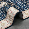 thumbnail image 4 of Haperlare Area Rug Boho Distressed Area Rug Vintage Floral Rug Throw Carpet Non-Slip Washable Rug, 2' x 3' Navy Blue, 4 of 5