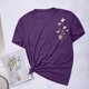 thumbnail image 5 of Tops de Manga Corta de las Mujeres, Cuello Redondo Impreso, Camiseta de Manga Corta para las Mujeres, 5 of 6