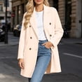 thumbnail image 3 of Guluxicc Womens Dressy Coats Double Button Lapel Collar Long Sleeve Coats with Side Pockets for Everyday Fall Winter, 3 of 5
