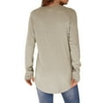 thumbnail image 5 of AELand Women's Long Sleeve Tops and Blouses, Thumb Hole Shirts Crew Neck Curved Hem Tunic T-shirts, 5 of 6