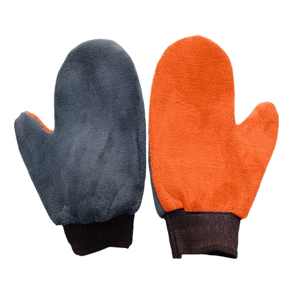 GHIIYER Coral Fleece Car Wash Mitts, No Scratch Microfiber Wash Mitt Car Cleaning Glove with Thumb, Reusable Dusting Mitt
