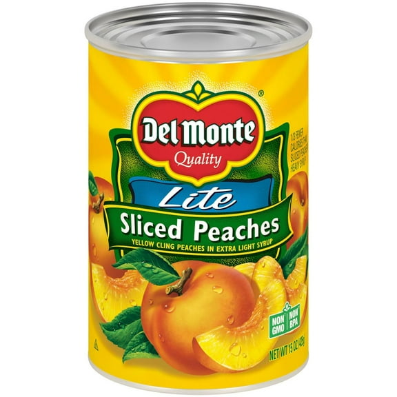 Del Monte Lite Yellow Cling Peach Slices in Extra Light Syrup 15oz - Pack of 2