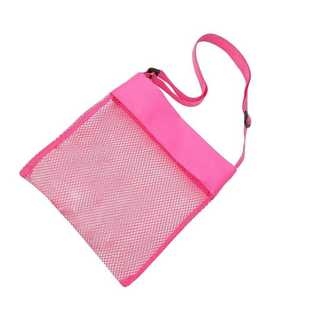 Sacs de Plage en Maille Colorée pour Enfants Sac de Jouets Filtrant Portable Sacs de Rangement pour Jouets Sacs de Plage Rose Rouge