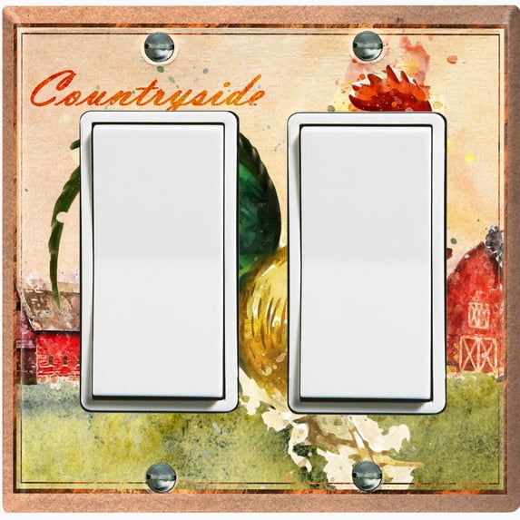 Metal Light Switch Plate Cover Cute Countryside Rooster Animal Farm ANM010