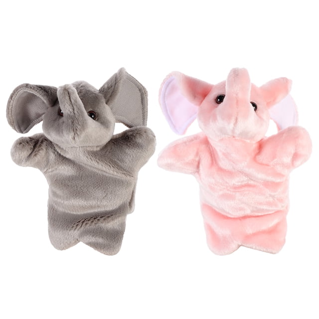 CIMAXIC Elephants Hand Puppet 2pcs Cartoon Elephants Hand Puppet Parent-child Hand Puppet Interactive Toys,9.84"X7.48"X3.94"