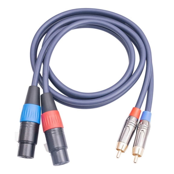 Dual XLR to RCA Cable, Dual XLR Female to Dual RCA Male Cable, 2 XLR Female to 2 RCA Male HiFi Audio Cable, 3.3 Feet