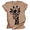 thumbnail image 4 of Giraffe Print Graphic Short Sleeve T-Shirt Plus Size Women Tops, 4 of 5
