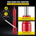 thumbnail image 6 of KFFKFF Hydraulic Long Ram Jack, 8 Tons Capacity, Single Piston Pump, Clevis Base, Manual Operation, Ideal for Garage/Shop Cranes, Engine Hoists, Red, 6 of 9