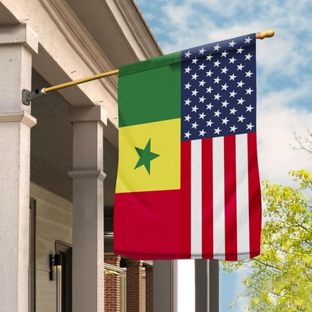 American Senegal Senegalese Friendship USA Memorial Day Patriotic for House Flag, Double-Sided Outdoor Yard Decor 29.5 x 39.5 Inch