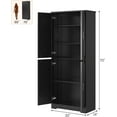 thumbnail image 3 of Modern 70" Kitchen Pantry Cabinet - Tall Storage Cupboard for Bathroom, Dining Room & Living Room，Black, 3 of 7