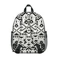 thumbnail image 4 of Artistic Student Backpack – Vintage Fashion with Abstract Tribal Style, Ink and Sketch Geometric Plaid Design, Rustic Aesthetic Bag, 4 of 6