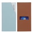 thumbnail image 1 of Card and Cash Envelope Wallet, 2Pcs Budget Cash Holder Reusable Money Bag Pouch Leather Money Organizer Pouch for Receipt Check Bill, Brown/Light Blue, 1 of 6