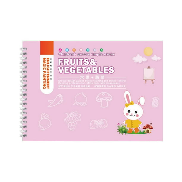Libro de Dibujo para Niños, Libro de Copiado para Control de Boli, Libro Ilustrado para Practicar Boli, para Desarrollo Motor, para Aprendizaje Visual, para Mejorar la Escritura, Portátil,