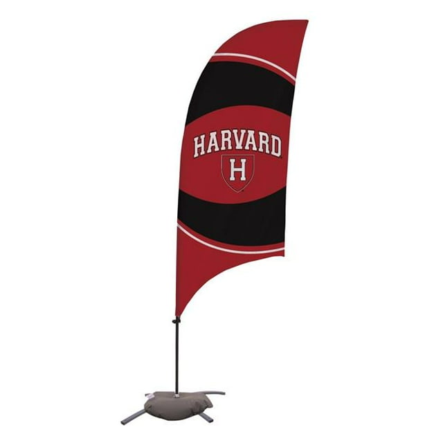 Showdown Displays 810029HARV-003 7.5 ft. Harvard Crimson Razor Feather NCAA Flag with Cross Base - No.003