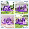 thumbnail image 5 of Lumiparty Inflatable Bounce House for Kids, Large Jumping Castle with Slide, Climbing Wall, Obstacles & Trampoline, Indoor & Outdoor Bouncer for Backyard Parties, Purple, 5 of 8