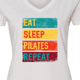 thumbnail image 4 of Inktastic Fitness Eat Sleep Pilates Repeat Women's V-Neck T-Shirt, 4 of 5
