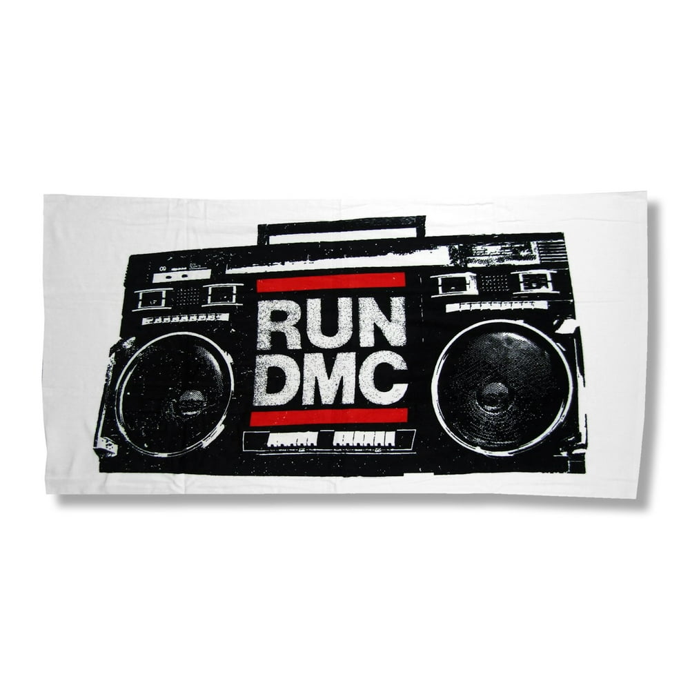 Run DMC Radio Boombox Logo Beach White Towel
