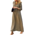 thumbnail image 4 of Vestido Camisero Manga Larga Mujer Holgado, Fluido, Elegante, Liso, Sexy Y2k Casual para Otoño/Maternidad/Talla Grande, 4 of 4