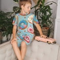 thumbnail image 4 of Balery Colorful Donut Conjunto de Pijama Infantil de Manga Corta con Estampado – Ropa de Dormir de Algodón Suave-Medium, 4 of 6