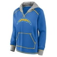 thumbnail image 2 of Women's Logo Athletic Powder Blue Los Angeles Chargers Boom Fleece Pullover V-Neck Hoodie, 2 of 3