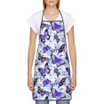 thumbnail image 2 of Naloa 1Pack Adjustable Bib Apron Waterdrop Resistant Cooking Kitchen Aprons for Women Men Chef, Butterflies Print, 2 of 8