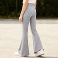 thumbnail image 7 of Mooqilaa Girls Flare Leggings Size 9-10 Years, High Waist Ribbed Knit Stretchy Casual Flare Pants Gray, 7 of 7