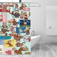 thumbnail image 5 of Shower Curtain Cartoon Art Bath Shower Curtains with 12 Hooks, Waterproof Washable Polyester Bathroom Home Decor Set 72x72 Inch, Plastic, 5 of 8