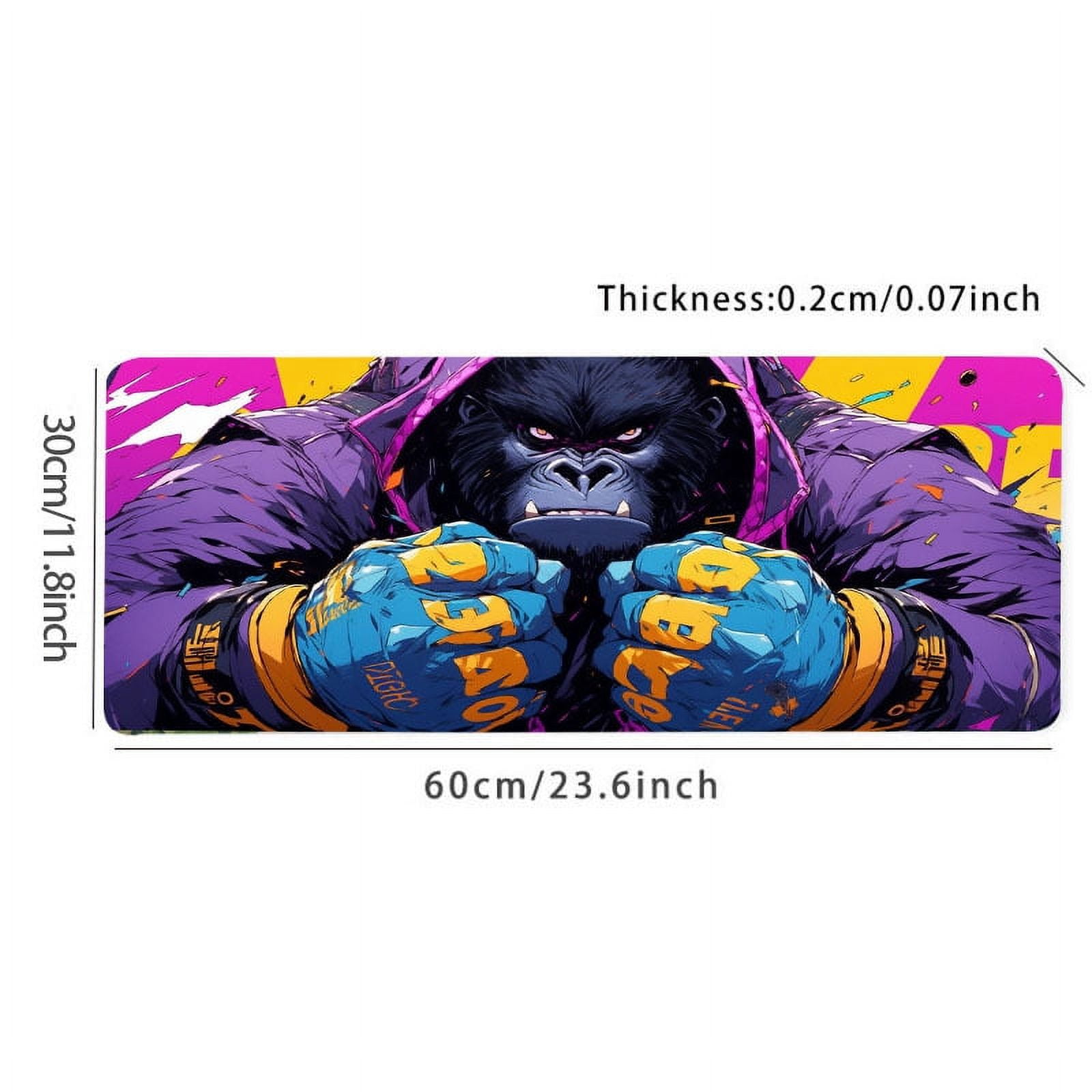 1pc Cartoon Gorilla Large Gaming Mousepad Computer HD Keyboard Pad Mouse Mat Desk Mats Natural Rubber Anti-Slip Office Mouse Pad Desk Accessories