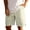 Beige, variant on Mens Active Gym Shorts 4 Way Stretch Nylon Spandex Elastic Waist Drawstring Relaxed Fit Side Pockets Black,Size XL