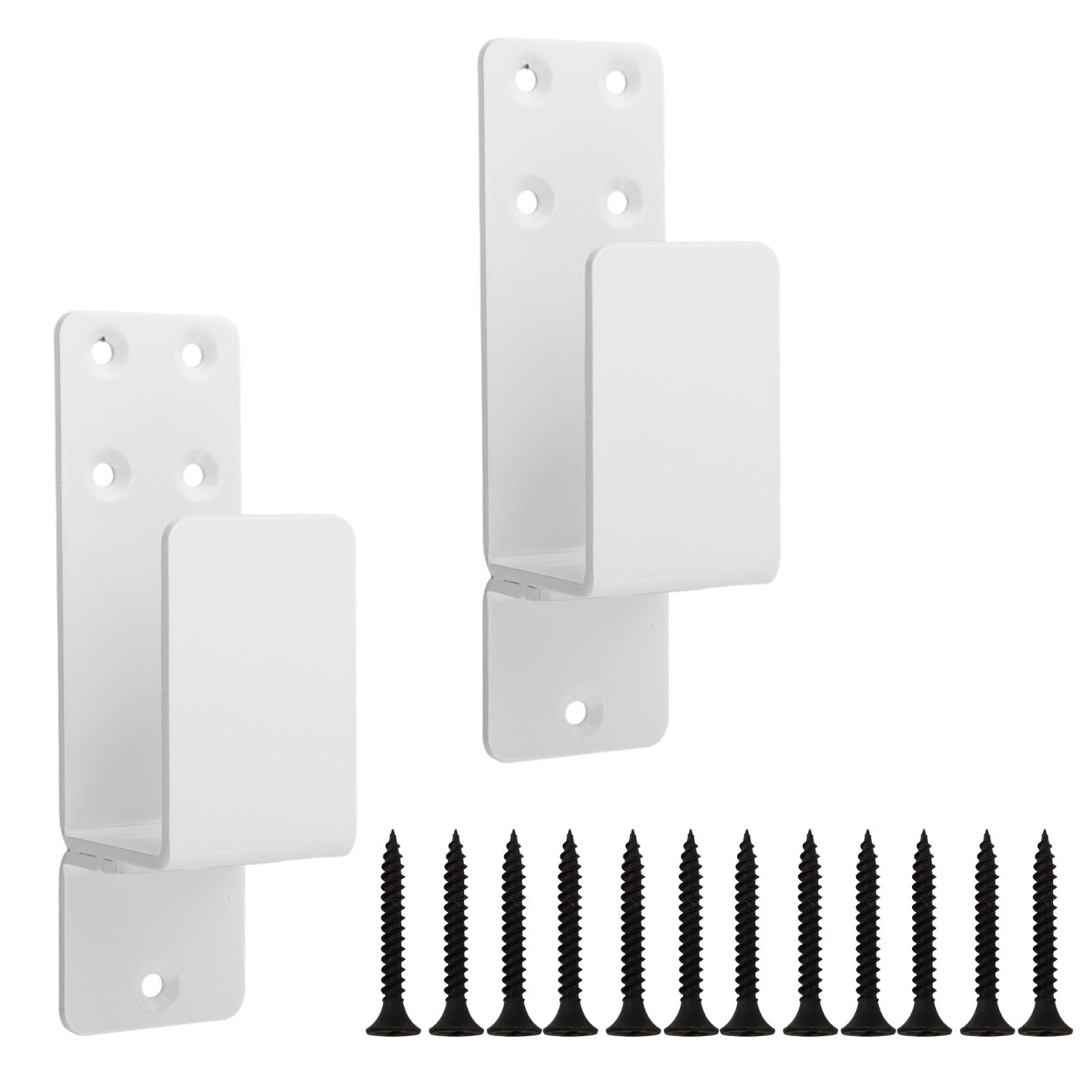 Door Barricade Brackets for 2x4 Lumber, U-Shaped Steel Design, Rust-Resistant Coating, Quick Installation for Interior Exterior Doors, Garages, Basements, Barns, Sheds, Warehouses, 2-Pack