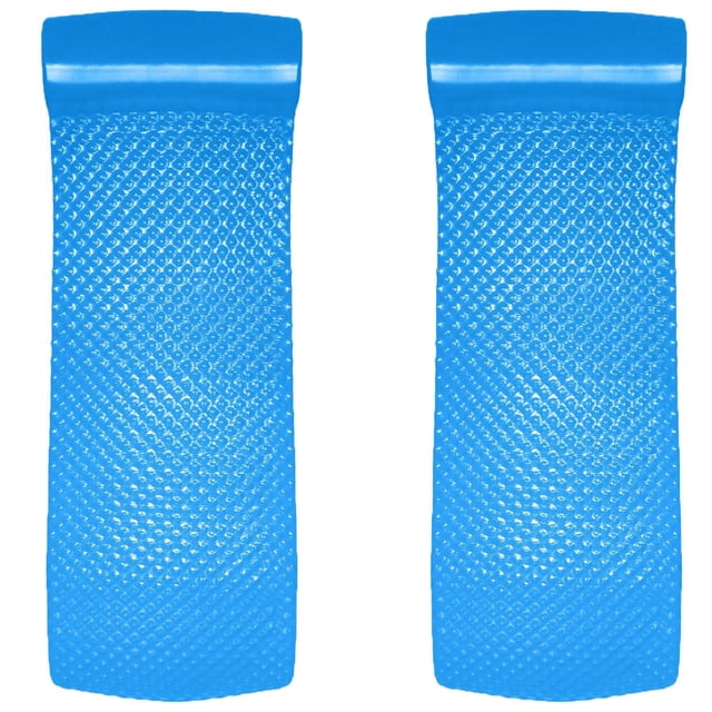 Texas Recreation Super Soft 70" Foam Mat Raft Lounger Pool Float, Blue (2 Pack)