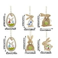 thumbnail image 3 of Easter Wooden Rabbit Heart Charm Festive Hanging Ornament for Home Spring Decoration Easter Decoration, 3 of 5