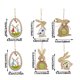thumbnail image 3 of Colgante festivo de Pascua con forma de corazón y conejo de madera, 3 of 5