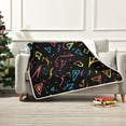 thumbnail image 7 of Yayeee Throw Blanket for Couch Soft Warm 50" x 60" Sofa Chair Bed Decoration, Black Neon Lightning, 7 of 7